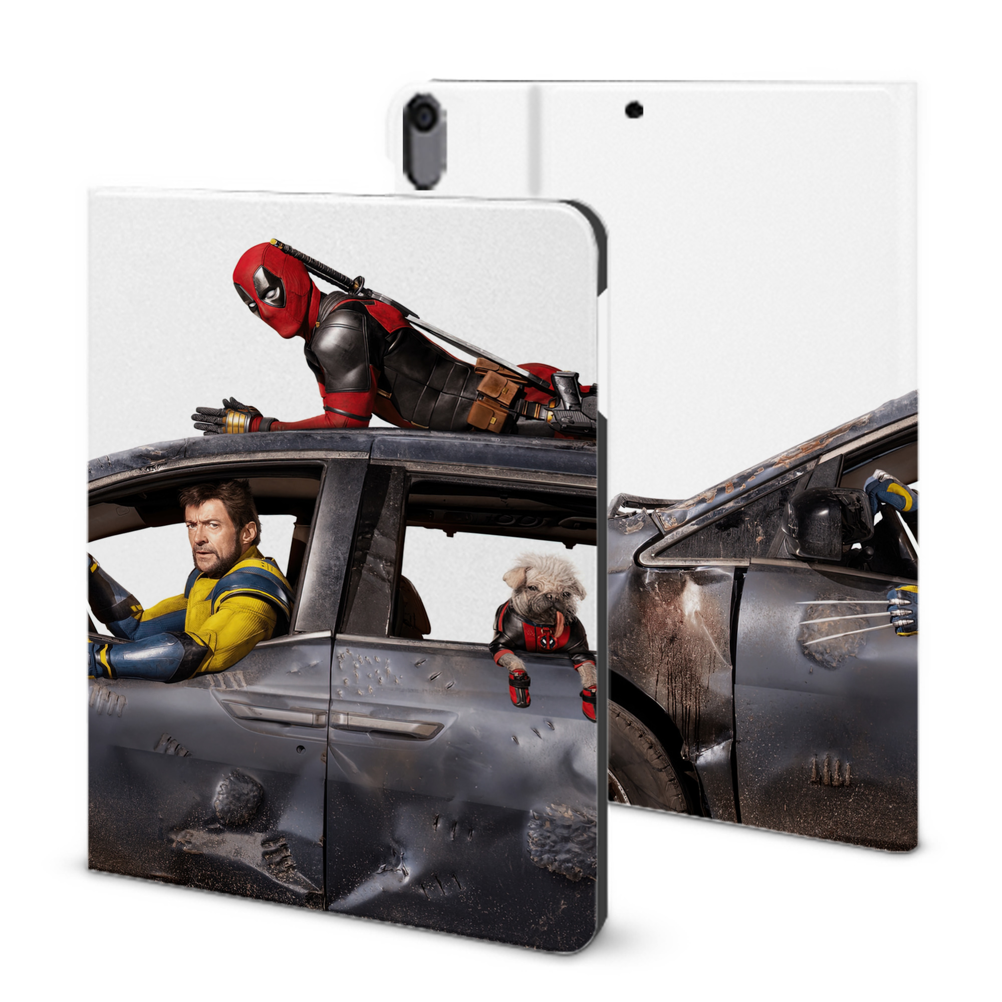 （画像用） Deadpool デッドプール IPad ケース ブック型 PUレザー TPU 耐衝撃 軽量 薄型 ペン収納なし 全面保護 IPad 各モデル対応